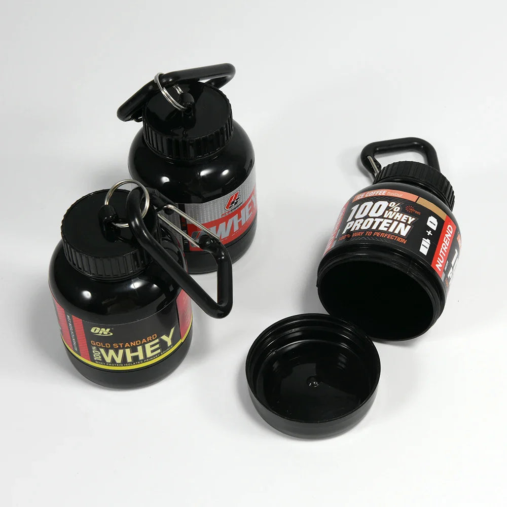 Portable Mini Protein Powder Bottle with Whey Keychain